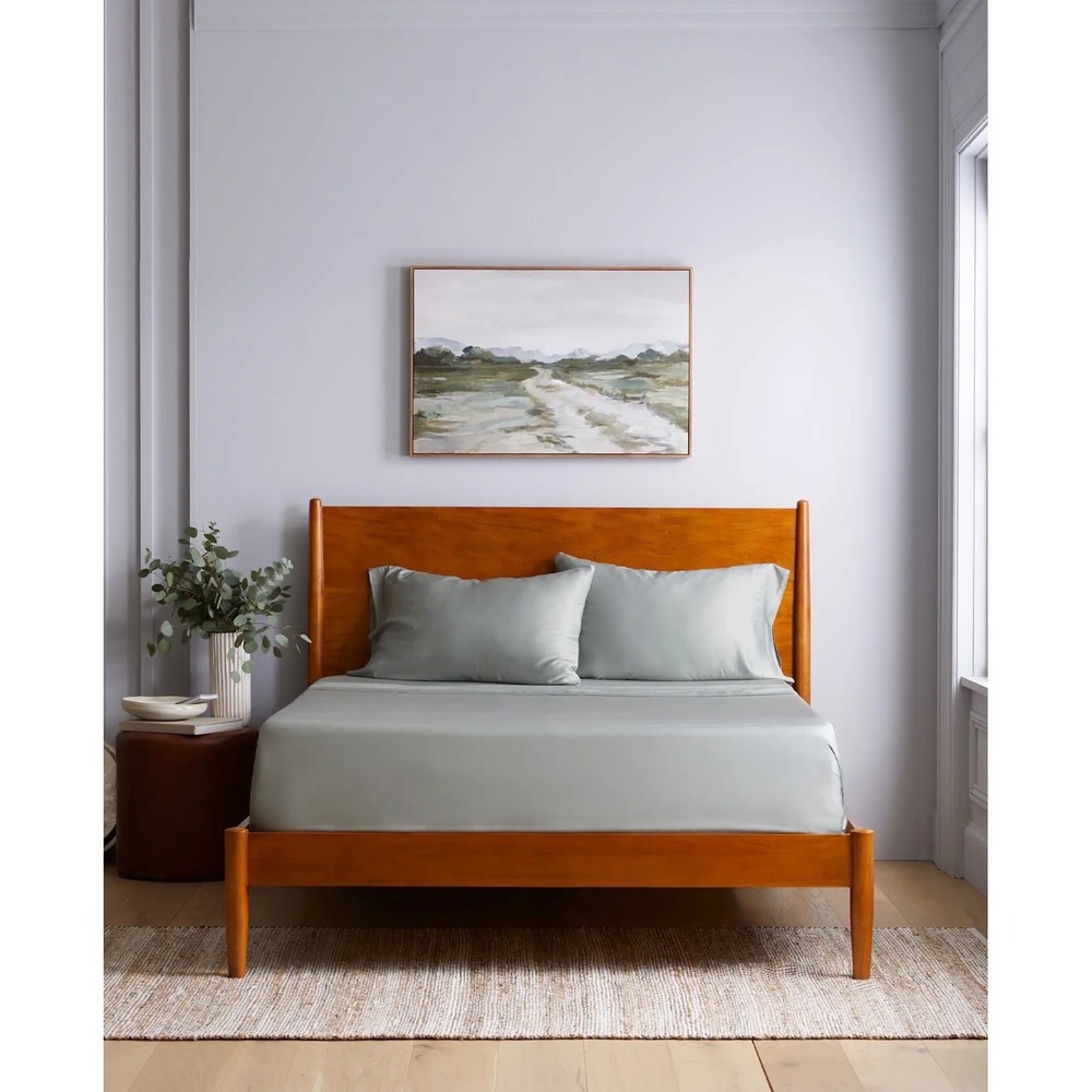Title: Quince Bamboo Fitted Sheet Set Queen Willowleaf 3 Piece NWOT